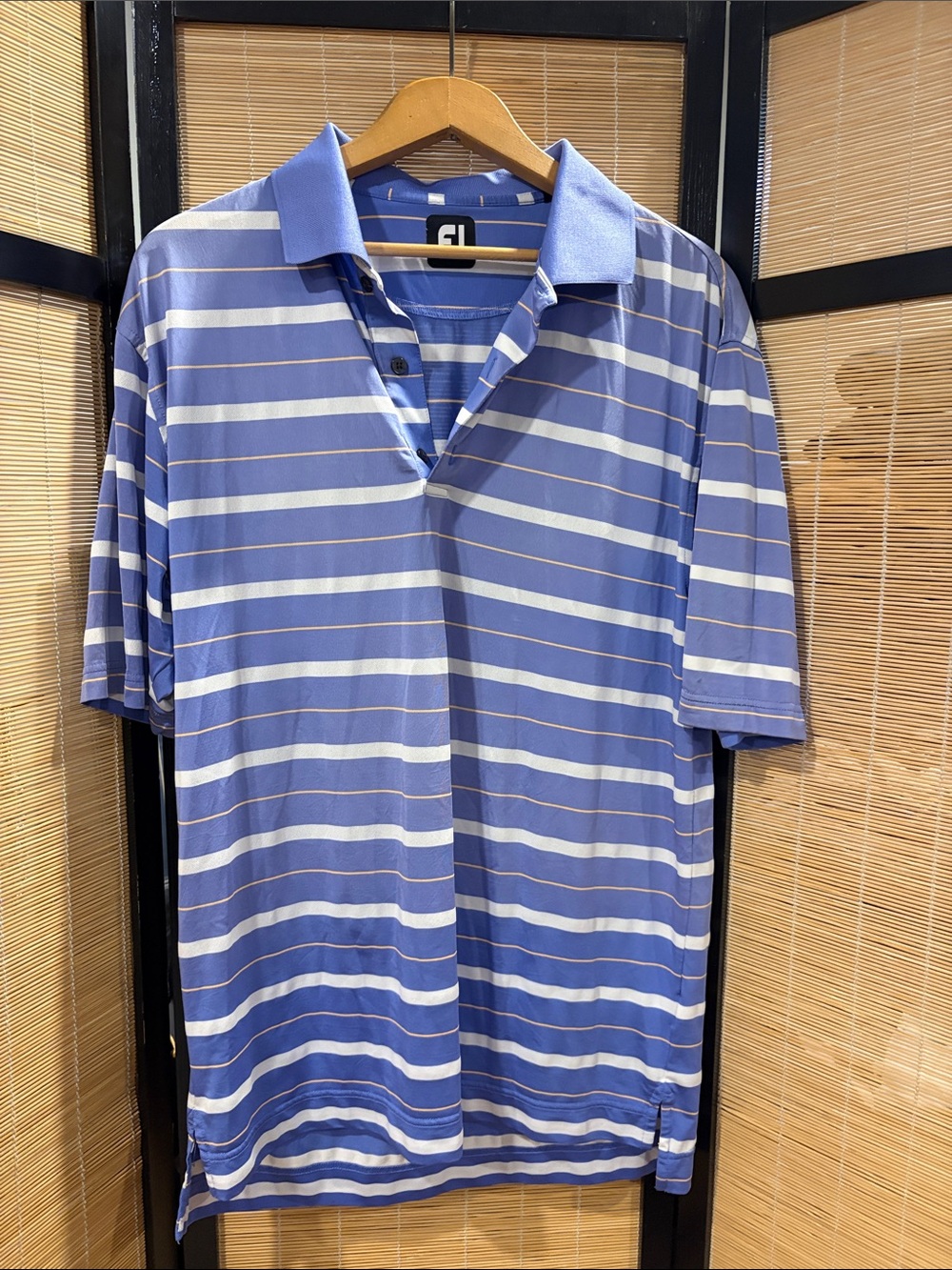 FootJoy Blue and White Striped Golf Polo